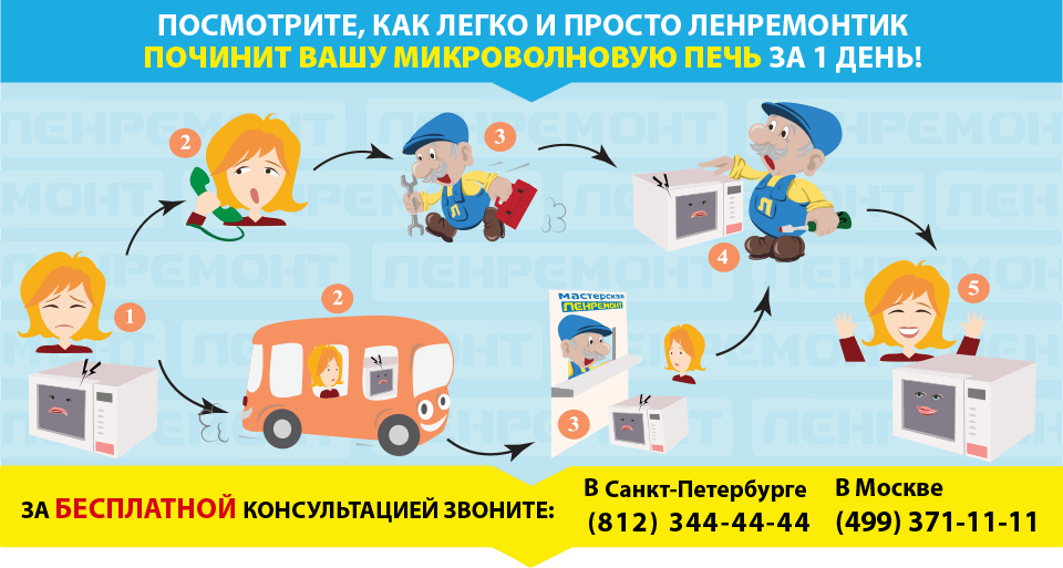 Ремонт микроволновок в СПБ и Москве