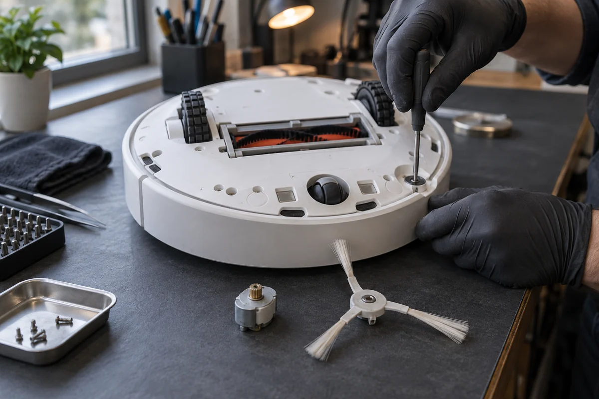 Иллюстрация ремонта привода боковой щётки